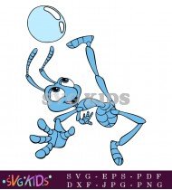 Flik Plays With A Transparent Ball His Joy And Curiosity Making The Moment Lively And Fun SVG