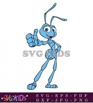 Flik Runs While Carrying A Leaf His Strength And Endurance Helping Him Complete His Work SVG