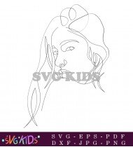 Abstract Line Art Woman Face Drawing SVG