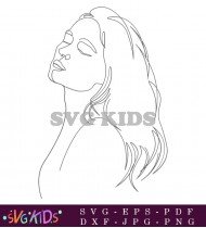 Abstract Minimalist One Line Drawing Female Face SVG