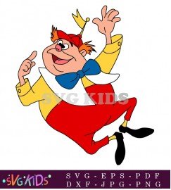 Tweedledee Jumping With Joy And Smiling Happily In Wonderland SVG