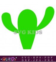 Basic Green Cactus Silhouette Illustration Design SVG