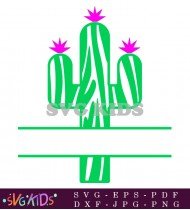 Cactus Illustration With White Zebra Print Design SVG