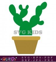 A Cute Cactus In A Brown Pot SVG