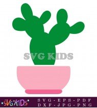 Cactus Plant In Pink Pot Digital Art SVG