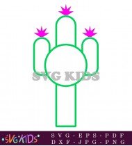 Cactus Plant Outline With No Flowers SVG