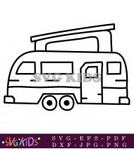 Classic  Vintage  Caravan  Trailer  For  Travel SVG