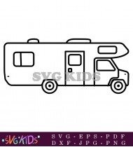 A  Stylish  Travel  Camper  With  A  Window SVG