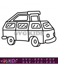 A  Small  Camper  With  A  Large  Window SVG