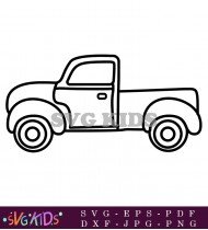 Classic Vintage Pickup Truck Travel Camper Van SVG