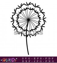 Outline Dandelion Flower Icon Floral Design SVG