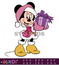 Donald Duck With Christmas Wreath SVG