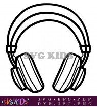 Basic Simple Black And White Headphones Icon SVG