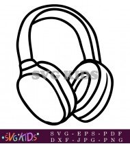 Basic Headphones Icon Black And White Style SVG