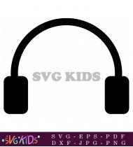 Black and White Classic Style Headphones SVG