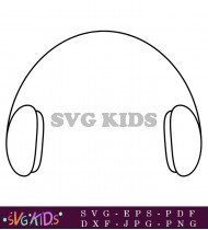 Black And White Headphone With Mic SVG 6