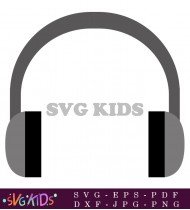 Black And White Headphone With Mic SVG 8