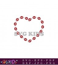 Kiss Outline Illustration Valentine Clip Art SVG