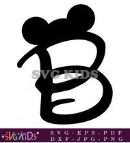 Charming Letter 'b' With Mickey Mouse Ears Great For Decor SVG