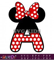 Polka Dot Letter 'a' With Minnie Mouse Bow Cute And Stylish SVG