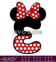 Polka Dot Letter 'e' With Minnie Mouse Bow Stylish And Fun SVG