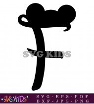 Delightful Letter 'd' With Mickey Mouse Ears Suitable For Kids' Rooms SVG