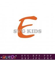 Elegant E An Orange Letter E With A Sleek Design Representing Elegance And Energy SVG