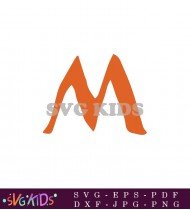 Bold M A Prominent Orange Letter M Embodying Strength And Stability SVG