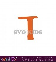 Bold T A Prominent Orange Letter T Embodying Strength And Stability SVG