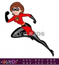 Elastigirl Running Fast Looking Determined SVG