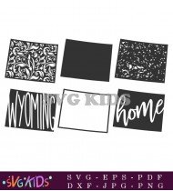 Wyoming State Outline with Grunge Pattern SVG