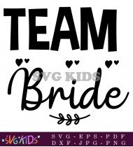 Team Bride Wedding Party Shirts Black White SVG